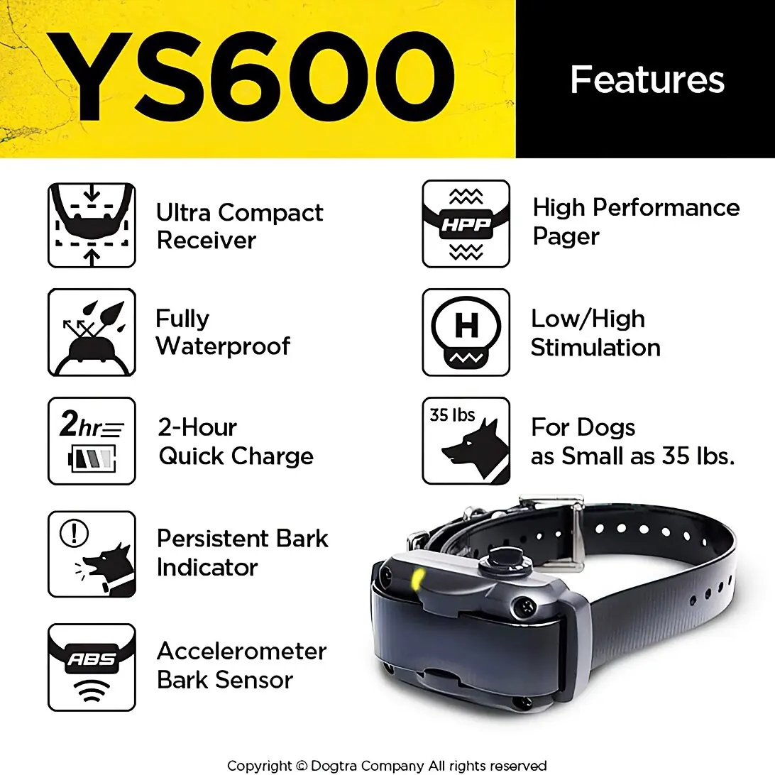 קולר נגד נביחות Dogtra YS600 – לכלבים בינוניים וגדולים - תמונה 2