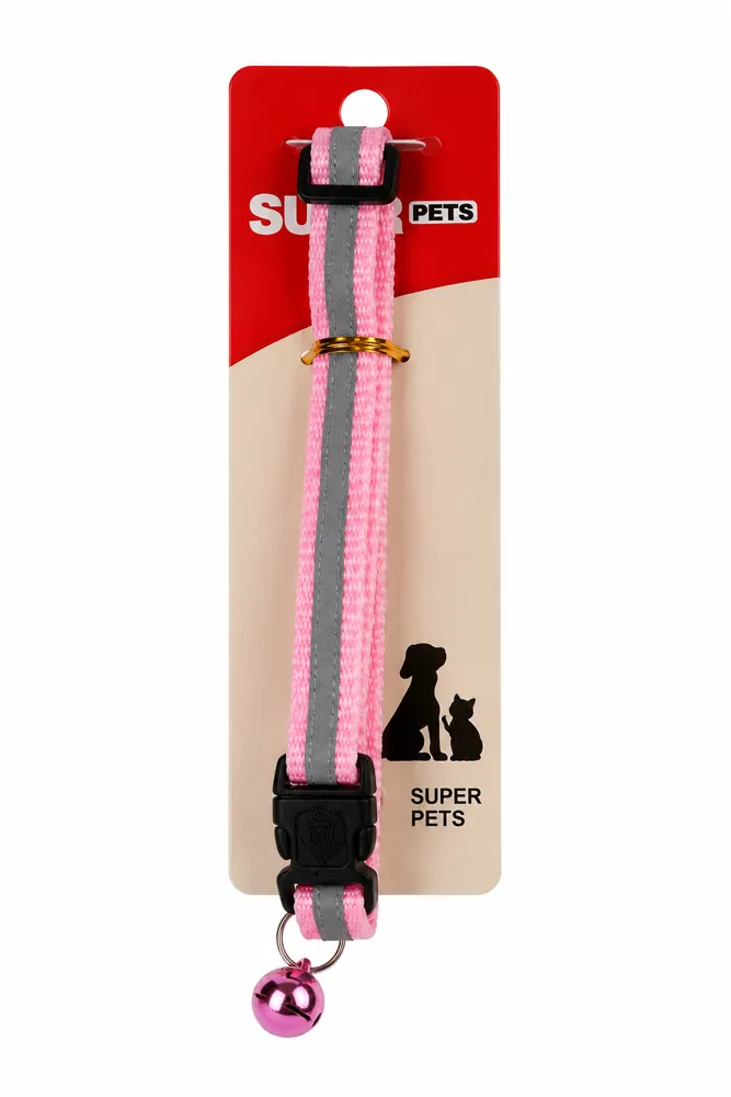 קולר זוהר בחושך לחתול עם פעמון SUPER PETS – מגוון צבעים - תמונה 1