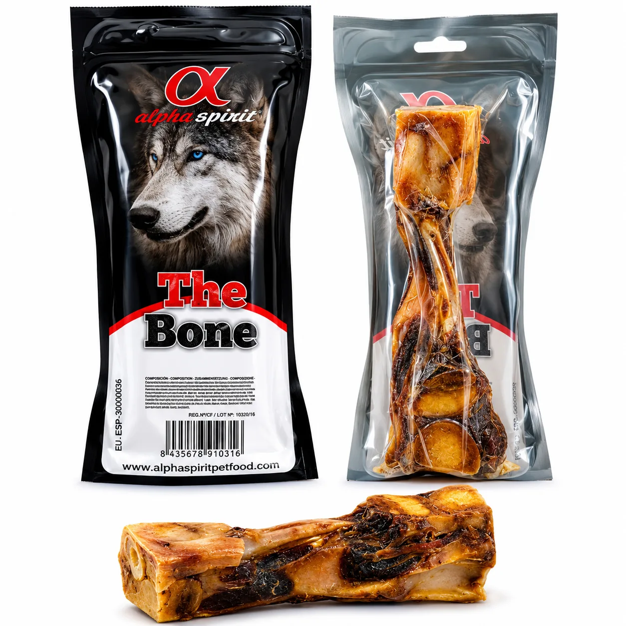 Alpha Spirit The Bone Maxi – עצם חזיר מעושנת טבעית לכלבים - תמונה 1