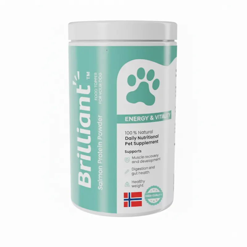 אבקת חלבון סלמון חדשנית – Brilliant Energy & Vitality Protein Powder – שמן סלמון לכלב מבית FASS-K9
